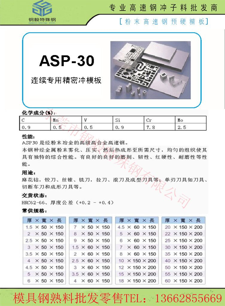 ASP30粉末高速鋼介紹